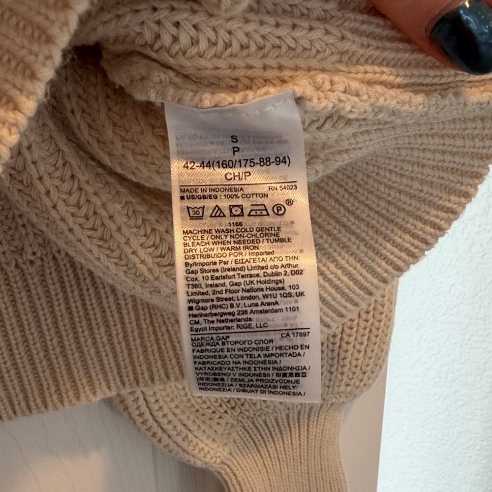 GAP Women's Beige Shaker Stitch Knit Mock neck Sweater - Picture 7 of 7